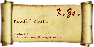 Kozó Zsolt névjegykártya