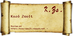 Kozó Zsolt névjegykártya